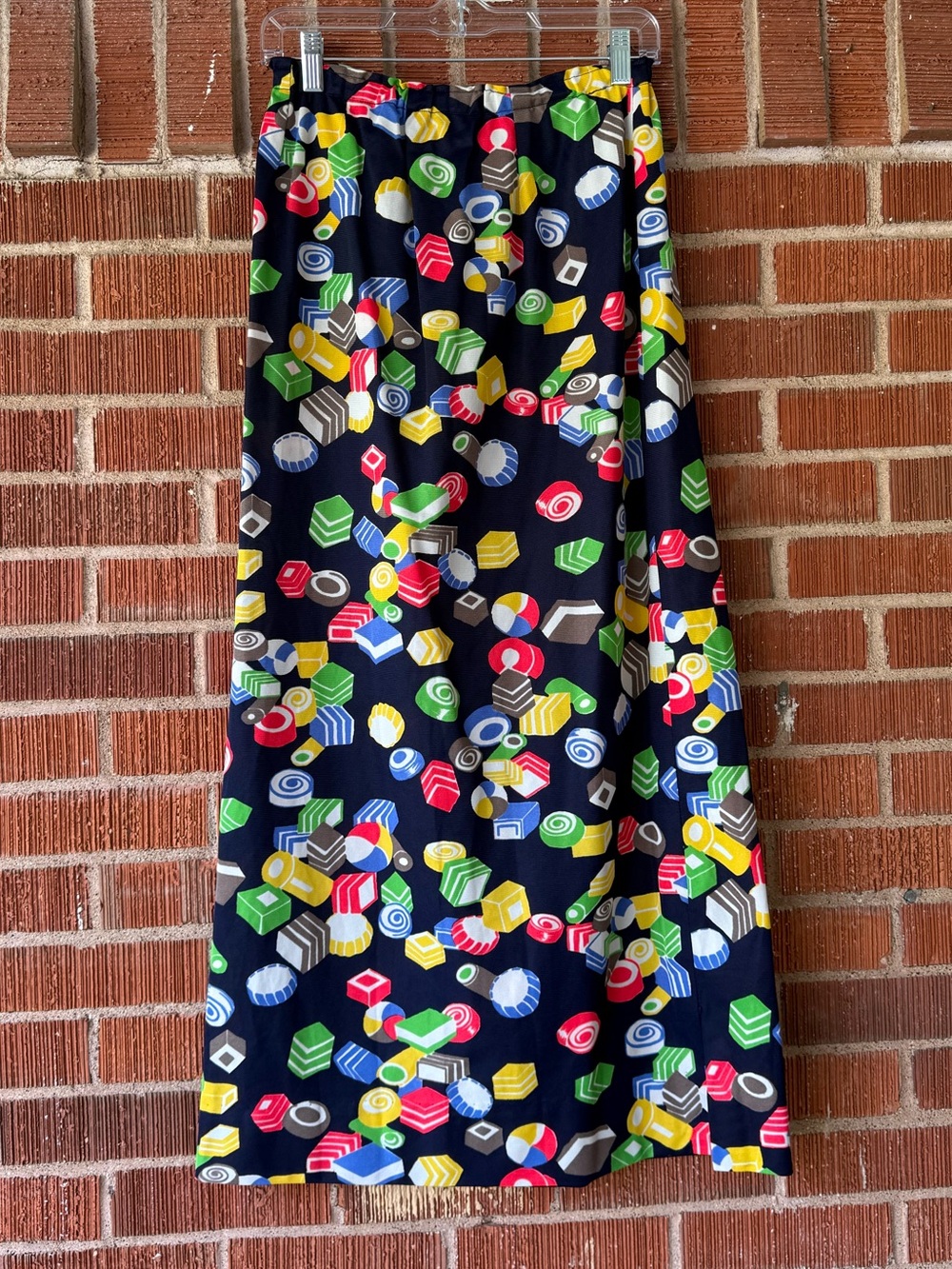 Vintage 60s\ 70s handmade multicolor candy print maxi skirt